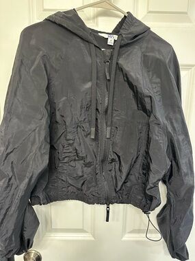 JoyLab Black Hooded Bomber Jacket